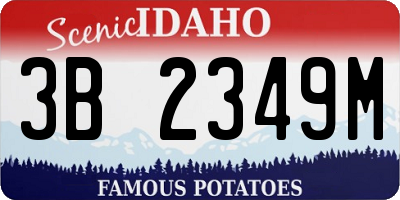 ID license plate 3B2349M
