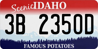 ID license plate 3B2350D