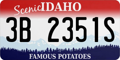ID license plate 3B2351S