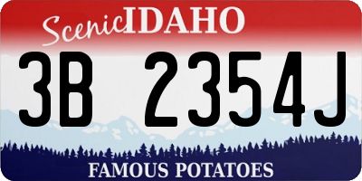 ID license plate 3B2354J