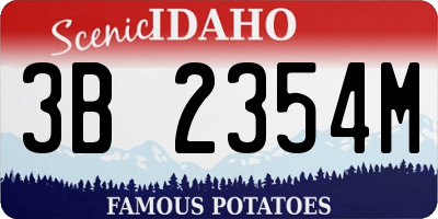 ID license plate 3B2354M