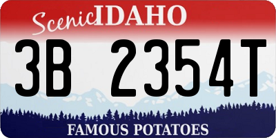 ID license plate 3B2354T