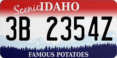 ID license plate 3B2354Z