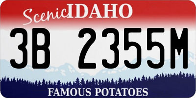 ID license plate 3B2355M