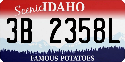 ID license plate 3B2358L