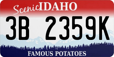 ID license plate 3B2359K