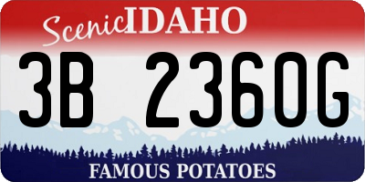 ID license plate 3B2360G