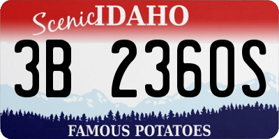 ID license plate 3B2360S