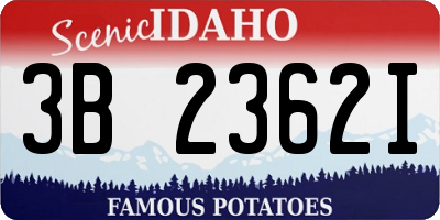 ID license plate 3B2362I
