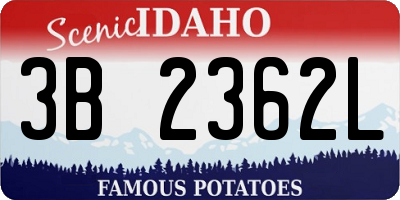 ID license plate 3B2362L
