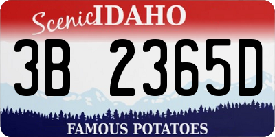 ID license plate 3B2365D