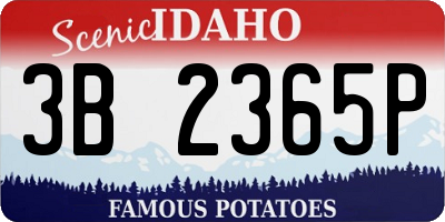 ID license plate 3B2365P
