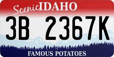ID license plate 3B2367K