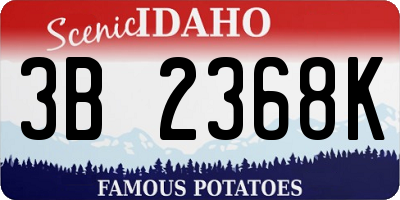 ID license plate 3B2368K