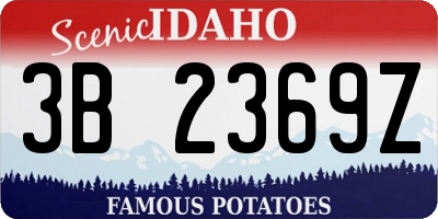 ID license plate 3B2369Z