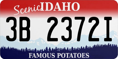 ID license plate 3B2372I