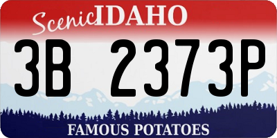 ID license plate 3B2373P