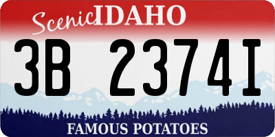 ID license plate 3B2374I