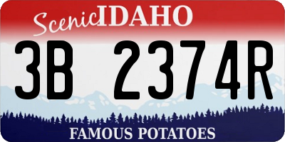 ID license plate 3B2374R
