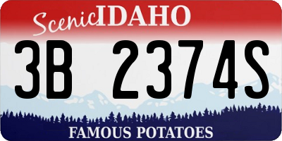 ID license plate 3B2374S
