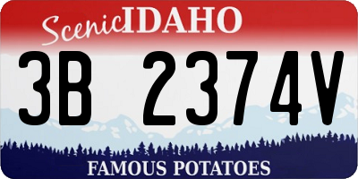 ID license plate 3B2374V