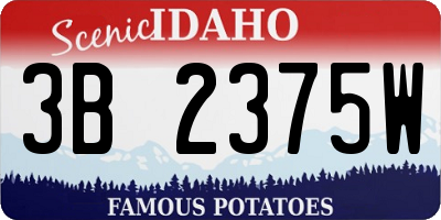 ID license plate 3B2375W