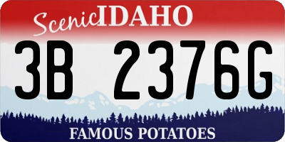 ID license plate 3B2376G