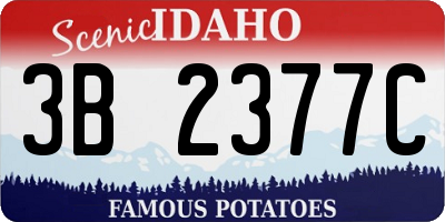 ID license plate 3B2377C