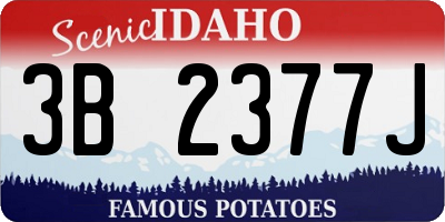 ID license plate 3B2377J