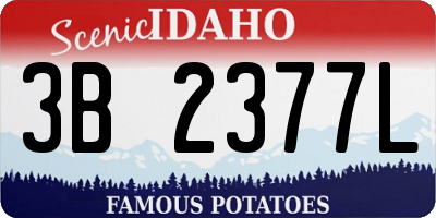ID license plate 3B2377L
