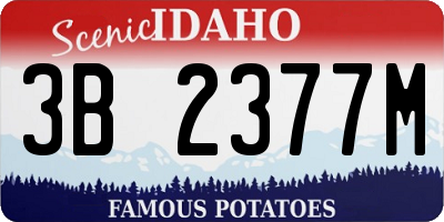 ID license plate 3B2377M