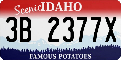 ID license plate 3B2377X