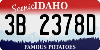 ID license plate 3B2378D