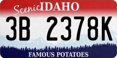 ID license plate 3B2378K