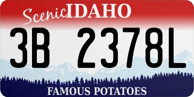 ID license plate 3B2378L
