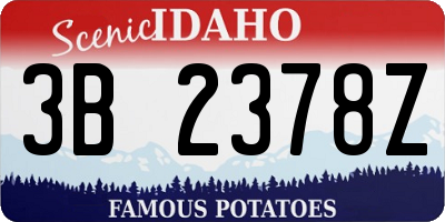 ID license plate 3B2378Z