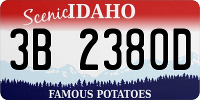 ID license plate 3B2380D