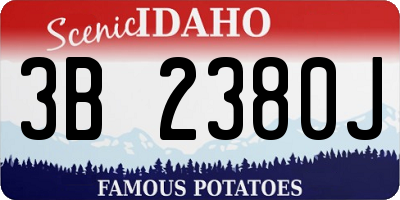 ID license plate 3B2380J