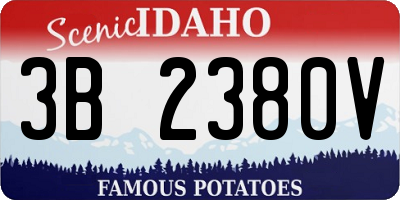 ID license plate 3B2380V