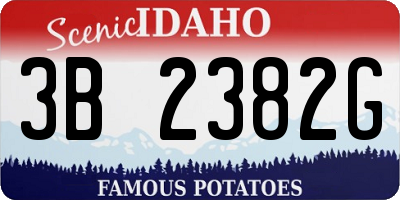 ID license plate 3B2382G