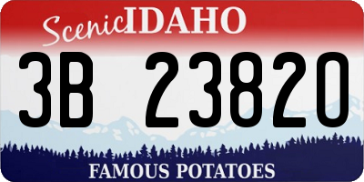 ID license plate 3B2382O