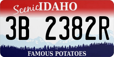 ID license plate 3B2382R