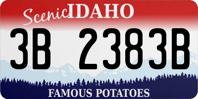 ID license plate 3B2383B
