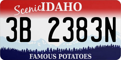ID license plate 3B2383N