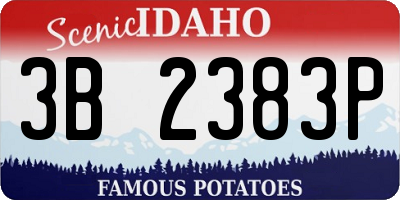 ID license plate 3B2383P