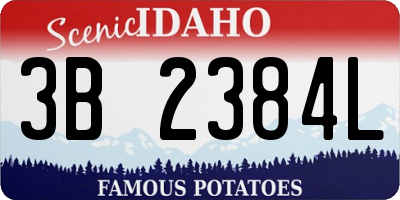 ID license plate 3B2384L