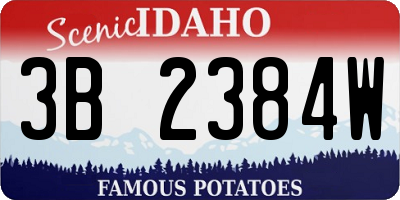 ID license plate 3B2384W