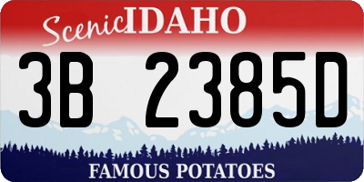ID license plate 3B2385D