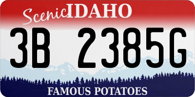 ID license plate 3B2385G