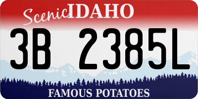 ID license plate 3B2385L
